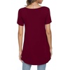 image:imagePOPYOUNG Womens long Tunic Tops to Wear with Leggings Summer Short Sleeve Loose Fit Dressy Shirts M5XLVshortwine Red