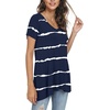 image:imagePOPYOUNG Womens long Tunic Tops to Wear with Leggings Summer Short Sleeve Loose Fit Dressy Shirts M5XLVstriped Navy Blue