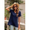 image:imagePOPYOUNG Womens long Tunic Tops to Wear with Leggings Summer Short Sleeve Loose Fit Dressy Shirts M5XLVstriped Navy Blue