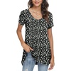 image:imagePOPYOUNG Womens long Tunic Tops to Wear with Leggings Summer Short Sleeve Loose Fit Dressy Shirts M5XLVwhite Daisyblack