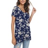 image:imagePOPYOUNG Womens long Tunic Tops to Wear with Leggings Summer Short Sleeve Loose Fit Dressy Shirts M5XLWhite Little Flower