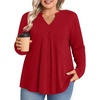 image:imagePOPYOUNG Women Plus Size Henley Tops Winter Dressy Tunic Casual Long Sleeve TShirts02red
