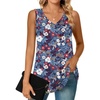 Sleeveless-colorful Flowers-blue