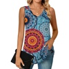 Sleeveless-floral Mixed Blue