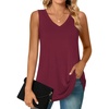 Sleeveless-wine Red