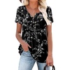 image:imagePOPYOUNG Womens Tunic Tops Short Sleeve Henley Pleated Blouse Loose Fit Summer Shirts for LeggingsWhite Carvings