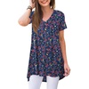 V-floral-navy Blue