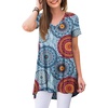 V-short-floral Mixed Blue