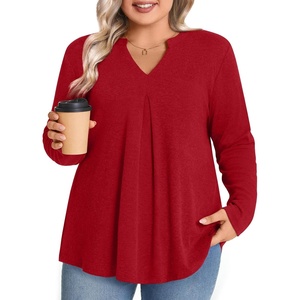 image:imagePOPYOUNG Women Plus Size Henley Tops Winter Dressy Tunic Casual Long Sleeve TShirts02red