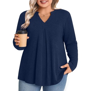 image:imagePOPYOUNG Women Plus Size Henley Tops Winter Dressy Tunic Casual Long Sleeve TShirtsNavy Blue