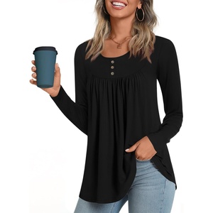 image:imagePOPYOUNG Womens Long Sleeves Tunic Tops to Wear with Leggings Loose Fit Dressy Empire Waist Fall TopsA1rufblack