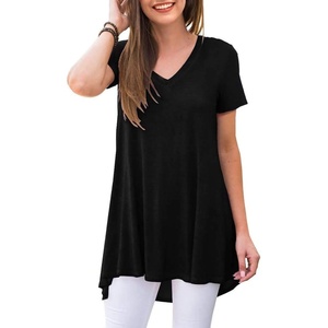 image:imagePOPYOUNG Womens long Tunic Tops to Wear with Leggings Summer Short Sleeve Loose Fit Dressy Shirts M5XLA1vshortblack