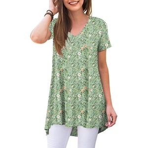 image:imagePOPYOUNG Womens long Tunic Tops to Wear with Leggings Summer Short Sleeve Loose Fit Dressy Shirts M5XLVbramblinggreen