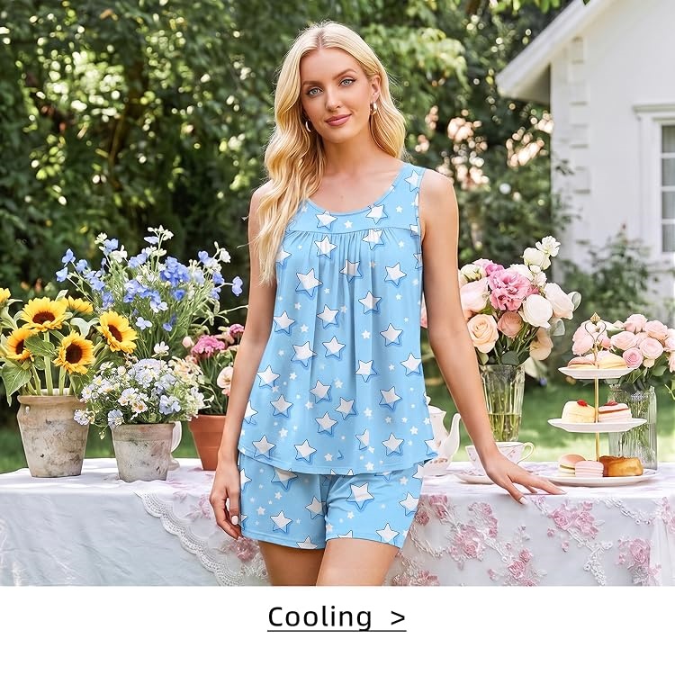 POPYOUNG|Fashion Pajama Sets Summer，Long Skirts，long Tunic Tops Daily Items For Everyone