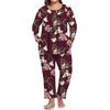 image:imagePOPYOUNG Plus Size Womens Pajama Set 2Pc Long Sleeve with Pockets L5XL1bfloral Wine