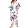 image:imagePOPYOUNG Plus Size Womens Pajama Set 2Pc Long Sleeve with Pockets L5XL1bpink Floretwhite