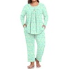 image:imagePOPYOUNG Plus Size Womens Pajama Set 2Pc Long Sleeve with Pockets L5XLColorful Green Butterfly
