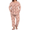 image:imagePOPYOUNG Plus Size Womens Pajama Set 2Pc Long Sleeve with Pockets L5XLRed StarMoon