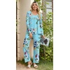 image:imagePOPYOUNG Womens Pajama Set 2 Pieces Fall Pjs Comfy Sleepwear with Pockets  Long Sleeve Top Long Pant Winter Pjs Ladies Pyjamas Lounge set for Daily Wear Nightwear Outfit TravelMint Blue