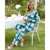 image:imagePOPYOUNG Womens Pajama Set 2 Pieces Fall Pjs Comfy Sleepwear with Pockets  Long Sleeve Top Long Pant Winter Pjs Ladies Pyjamas Lounge set for Daily Wear Nightwear Outfit TravelFreesias Blue