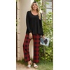 image:imagePOPYOUNG Womens Pajama Set 2 Pieces Fall Pjs Comfy Sleepwear with Pockets  Long Sleeve Top Long Pant Winter Pjs Ladies Pyjamas Lounge set for Daily Wear Nightwear Outfit TravelBlackRed Plaid
