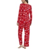 image:imagePOPYOUNG Womens Pajama Set 2 Pieces Fall Pjs Comfy Sleepwear with Pockets  Long Sleeve Top Long Pant Winter Pjs Ladies Pyjamas Lounge set for Daily Wear Nightwear Outfit TravelFloral Snow Red