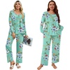 image:imagePOPYOUNG Womens Pajama Set 2 Pieces Fall Pjs Comfy Sleepwear with Pockets  Long Sleeve Top Long Pant Winter Pjs Ladies Pyjamas Lounge set for Daily Wear Nightwear Outfit TravelMint Green