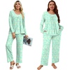 image:imagePOPYOUNG Womens Pajama Set 2 Pieces Fall Pjs Comfy Sleepwear with Pockets  Long Sleeve Top Long Pant Winter Pjs Ladies Pyjamas Lounge set for Daily Wear Nightwear Outfit Travel3colorful Green Butterfly