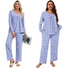image:imagePOPYOUNG Womens Pajama Set 2 Pieces Fall Pjs Comfy Sleepwear with Pockets  Long Sleeve Top Long Pant Winter Pjs Ladies Pyjamas Lounge set for Daily Wear Nightwear Outfit Travel2spotted Purple