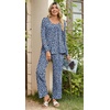 image:imagePOPYOUNG Womens Pajama Set 2 Pieces Fall Pjs Comfy Sleepwear with Pockets  Long Sleeve Top Long Pant Winter Pjs Ladies Pyjamas Lounge set for Daily Wear Nightwear Outfit TravelSpotted Navy