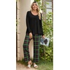 image:imagePOPYOUNG Womens Pajama Set 2 Pieces Fall Pjs Comfy Sleepwear with Pockets  Long Sleeve Top Long Pant Winter Pjs Ladies Pyjamas Lounge set for Daily Wear Nightwear Outfit TravelBlackGreen Plaid