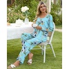 image:imagePOPYOUNG Womens Pajama Set 2 Pieces Fall Pjs Comfy Sleepwear with Pockets  Long Sleeve Top Long Pant Winter Pjs Ladies Pyjamas Lounge set for Daily Wear Nightwear Outfit TravelMint Blue