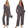 image:imagePOPYOUNG Womens Pajama Set 2 Pieces Fall Pjs Comfy Sleepwear with Pockets  Long Sleeve Top Long Pant Winter Pjs Ladies Pyjamas Lounge set for Daily Wear Nightwear Outfit TravelFloralblack