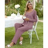image:imagePOPYOUNG Womens Pajama Set 2 Pieces Fall Pjs Comfy Sleepwear with Pockets  Long Sleeve Top Long Pant Winter Pjs Ladies Pyjamas Lounge set for Daily Wear Nightwear Outfit TravelMauve