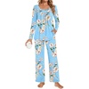 image:imagePOPYOUNG Womens Pajama Set 2 Pieces Fall Pjs Comfy Sleepwear with Pockets  Long Sleeve Top Long Pant Winter Pjs Ladies Pyjamas Lounge set for Daily Wear Nightwear Outfit TravelFloral Blue