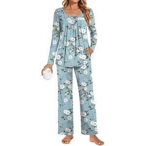 image:imagePOPYOUNG Womens Pajama Set 2 Pieces Fall Pjs Comfy Sleepwear with Pockets  Long Sleeve Top Long Pant Winter Pjs Ladies Pyjamas Lounge set for Daily Wear Nightwear Outfit TravelBegoniagrey