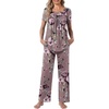 image:imagePOPYOUNG Womens Pajama Set 2 Piece Outfits Lounge Fall Pj Sets  Side Pockets  Summer Pjs  Soft Sleepwear  Maternity Loungewear  pijamas de mujerBean Rose Red