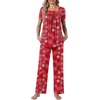 image:imagePOPYOUNG Womens Pajama Set 2 Piece Outfits Lounge Fall Pj Sets  Side Pockets  Summer Pjs  Soft Sleepwear  Maternity Loungewear  pijamas de mujerChristmas Snow Red