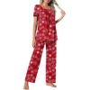image:imagePOPYOUNG Womens Pajama Set 2 Piece Outfits Lounge Fall Pj Sets  Side Pockets  Summer Pjs  Soft Sleepwear  Maternity Loungewear  pijamas de mujerChristmas Snow Red