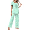 image:imagePOPYOUNG Womens Pajama Set 2 Piece Outfits Lounge Fall Pj Sets  Side Pockets  Summer Pjs  Soft Sleepwear  Maternity Loungewear  pijamas de mujerColorful Green Butterfly