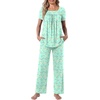 image:imagePOPYOUNG Womens Pajama Set 2 Piece Outfits Lounge Fall Pj Sets  Side Pockets  Summer Pjs  Soft Sleepwear  Maternity Loungewear  pijamas de mujerColorful Green Butterfly