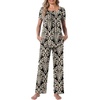 image:imagePOPYOUNG Womens Pajama Set 2 Piece Outfits Lounge Fall Pj Sets  Side Pockets  Summer Pjs  Soft Sleepwear  Maternity Loungewear  pijamas de mujerFloral Khaki