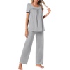 image:imagePOPYOUNG Womens Pajama Set 2 Piece Outfits Lounge Fall Pj Sets  Side Pockets  Summer Pjs  Soft Sleepwear  Maternity Loungewear  pijamas de mujerGrey
