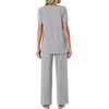 image:imagePOPYOUNG Womens Pajama Set 2 Piece Outfits Lounge Fall Pj Sets  Side Pockets  Summer Pjs  Soft Sleepwear  Maternity Loungewear  pijamas de mujerGrey