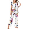 image:imagePOPYOUNG Womens Pajama Set 2 Piece Outfits Lounge Fall Pj Sets  Side Pockets  Summer Pjs  Soft Sleepwear  Maternity Loungewear  pijamas de mujerPink Flowerwhite