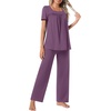 image:imagePOPYOUNG Womens Pajama Set 2 Piece Outfits Lounge Fall Pj Sets  Side Pockets  Summer Pjs  Soft Sleepwear  Maternity Loungewear  pijamas de mujerPurple