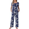 image:imagePOPYOUNG Womens Pajama Set 2 Piece Outfits Lounge Fall Pj Sets  Side Pockets  Summer Pjs  Soft Sleepwear  Maternity Loungewear  pijamas de mujerWhite Little Flower