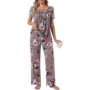 image:imagePOPYOUNG Womens Pajama Set 2 Piece Outfits Lounge Fall Pj Sets  Side Pockets  Summer Pjs  Soft Sleepwear  Maternity Loungewear  pijamas de mujerBean Rose Red