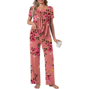 image:imagePOPYOUNG Womens Pajama Set 2 Piece Outfits Lounge Fall Pj Sets  Side Pockets  Summer Pjs  Soft Sleepwear  Maternity Loungewear  pijamas de mujerPeach Pink