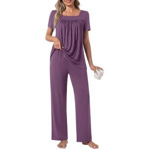 image:imagePOPYOUNG Womens Pajama Set 2 Piece Outfits Lounge Fall Pj Sets  Side Pockets  Summer Pjs  Soft Sleepwear  Maternity Loungewear  pijamas de mujerPurple